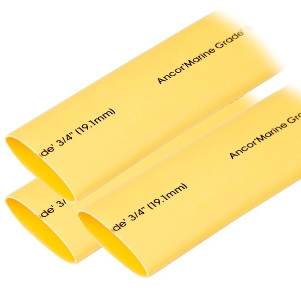 Ancor Heat Shrink Tubing 3/4in x 3in - Yellow - 3 Pieces 306903
